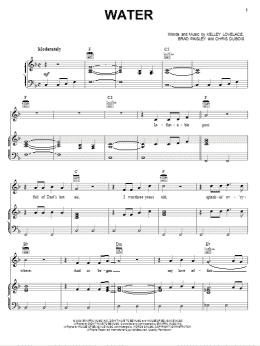 page one of Water (Piano, Vocal & Guitar Chords (Right-Hand Melody))