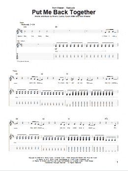 page one of Put Me Back Together (Guitar Tab)