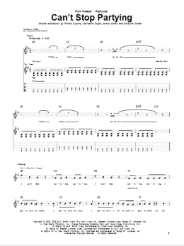 page one of Can't Stop Partying (Guitar Tab)