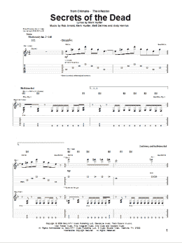 page one of Secrets Of The Dead (Guitar Tab)