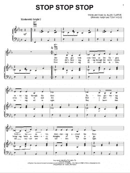 page one of Stop Stop Stop (Piano, Vocal & Guitar Chords (Right-Hand Melody))