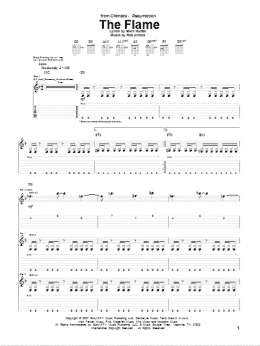 page one of The Flame (Guitar Tab)