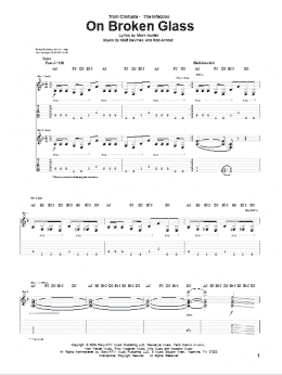 page one of On Broken Glass (Guitar Tab)