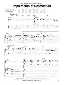 page one of Implements Of Destruction (Guitar Tab)