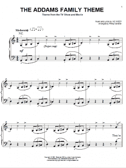 page one of The Addams Family Theme (arr. Phillip Keveren) (Easy Piano)