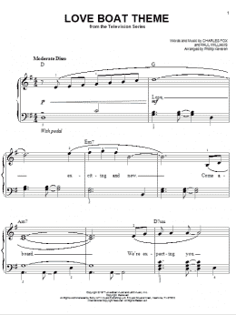 page one of Love Boat Theme (arr. Phillip Keveren) (Easy Piano)