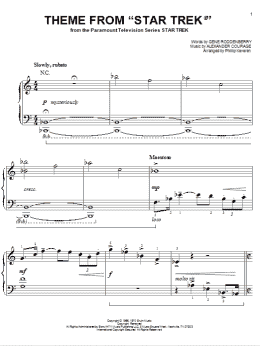 page one of Theme from Star Trek (arr. Phillip Keveren) (Easy Piano)