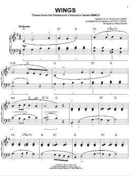 page one of Wings (arr. Phillip Keveren) (Easy Piano)