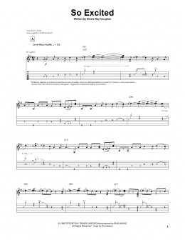 page one of So Excited (Guitar Tab)