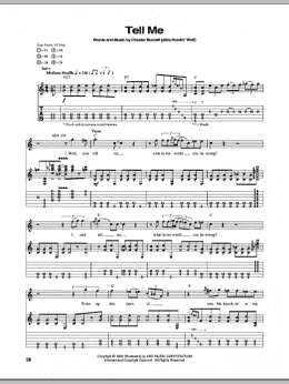 page one of Tell Me (Guitar Tab)