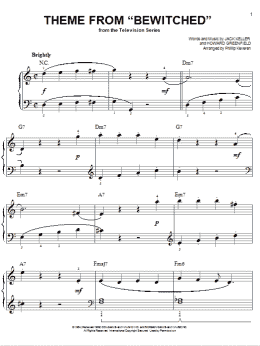 page one of Theme from Bewitched (arr. Phillip Keveren) (Easy Piano)