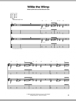 page one of Willie The Wimp (Guitar Tab)
