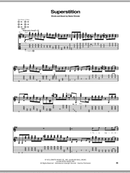 page one of Superstition (Guitar Tab)