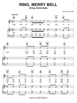 page one of Kling, Glockchen (Ring, Merry Bell) (Piano, Vocal & Guitar Chords (Right-Hand Melody))