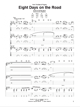 page one of Eight Days On The Road (Guitar Tab)