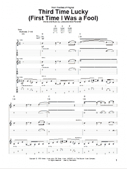 page one of Third Time Lucky (First Time I Was A Fool) (Guitar Tab)