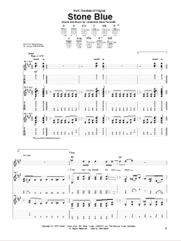 page one of Stone Blue (Guitar Tab)