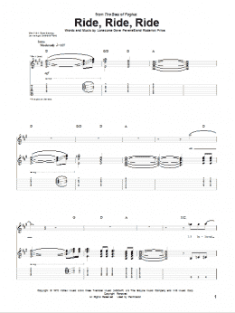 page one of Ride, Ride, Ride (Guitar Tab)