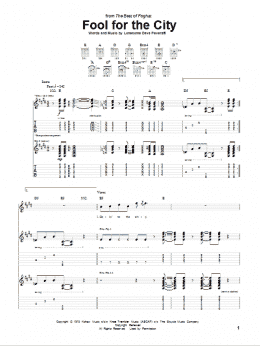 page one of Fool For The City (Guitar Tab)