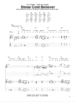 page one of Stone Cold Believer (Guitar Tab)