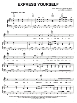 page one of Express Yourself (Piano, Vocal & Guitar Chords (Right-Hand Melody))