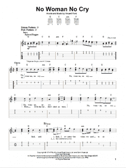 page one of No Woman No Cry (Easy Guitar Tab)