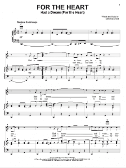 page one of For The Heart (Had A Dream (For The Heart)) (Piano, Vocal & Guitar Chords (Right-Hand Melody))