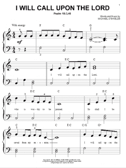 page one of I Will Call Upon The Lord (Big Note Piano)