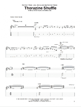 page one of Thorazine Shuffle (Guitar Tab)