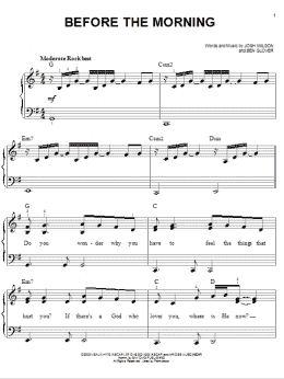 page one of Before The Morning (Easy Piano)