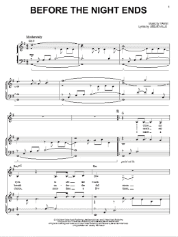 page one of Before The Night Ends (Piano, Vocal & Guitar Chords (Right-Hand Melody))