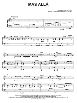 page one of Mas Alla (Piano, Vocal & Guitar Chords (Right-Hand Melody))