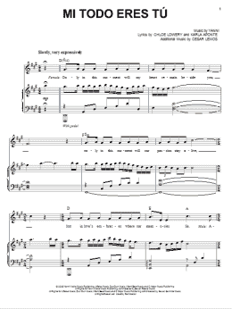 page one of Mi Todo Eres Tu (Piano, Vocal & Guitar Chords (Right-Hand Melody))