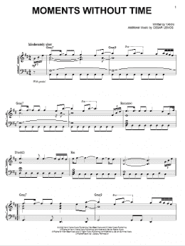 page one of Moments Without Time (Piano, Vocal & Guitar Chords (Right-Hand Melody))