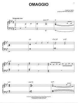 page one of Omaggio (Piano, Vocal & Guitar Chords (Right-Hand Melody))