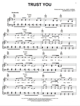 page one of Trust You (Piano, Vocal & Guitar Chords (Right-Hand Melody))