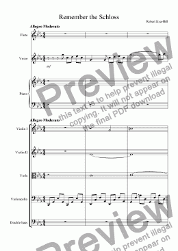 page one of Remember the Schloss [Flute, Voice, Piano, Strings, DB]