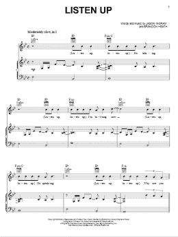 page one of Listen Up (Piano, Vocal & Guitar Chords (Right-Hand Melody))