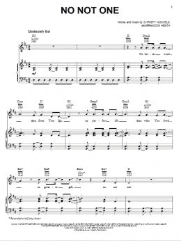 page one of No Not One (Piano, Vocal & Guitar Chords (Right-Hand Melody))