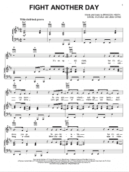 page one of Fight Another Day (Piano, Vocal & Guitar Chords (Right-Hand Melody))