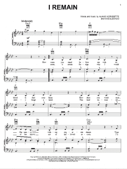 page one of I Remain (Piano, Vocal & Guitar Chords (Right-Hand Melody))