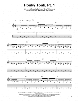 page one of Honky Tonk (Part 1) (Guitar Tab (Single Guitar))