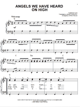 page one of Angels We Have Heard On High (Easy Piano)