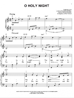 page one of O Holy Night (Easy Piano)