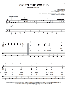 page one of Joy To The World (Unspeakable Joy) (Easy Piano)