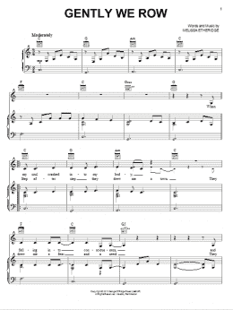 page one of Gently We Row (Piano, Vocal & Guitar Chords (Right-Hand Melody))