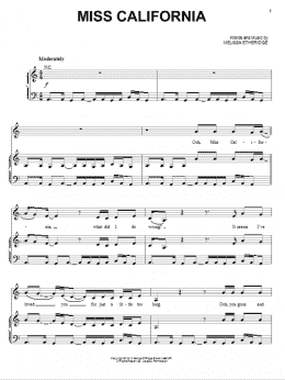 page one of Miss California (Piano, Vocal & Guitar Chords (Right-Hand Melody))