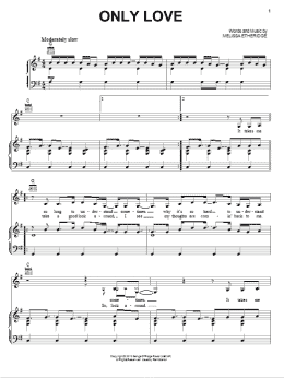 page one of Only Love (Piano, Vocal & Guitar Chords (Right-Hand Melody))