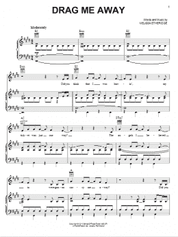 page one of Drag Me Away (Piano, Vocal & Guitar Chords (Right-Hand Melody))
