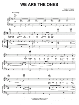 page one of We Are The Ones (Piano, Vocal & Guitar Chords (Right-Hand Melody))